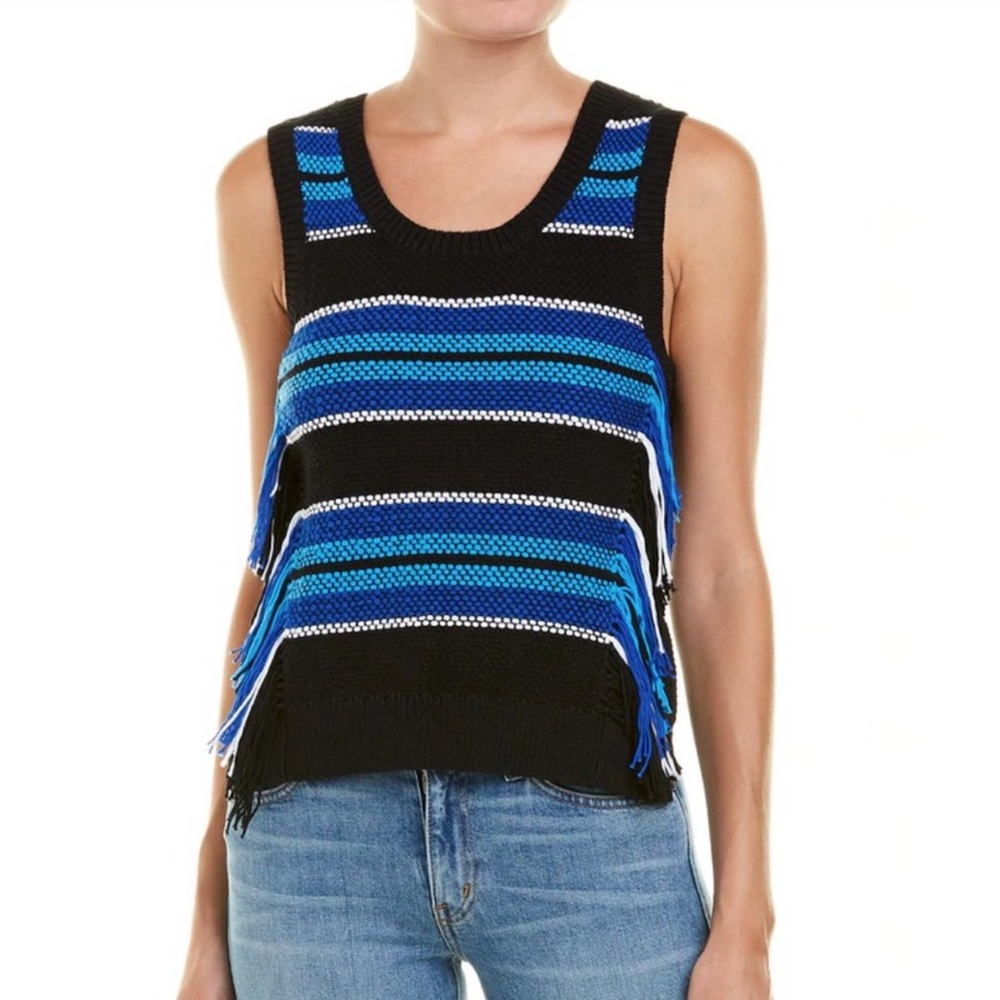DEREK LAM 10 Crosby | Knitted Fringed Sleeveless Top
